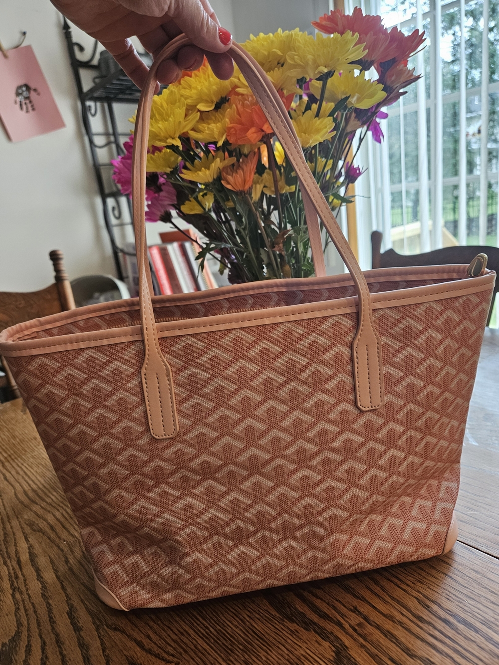 Pink Patterned Tote Bag